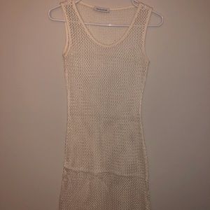 Cream fishnet dress